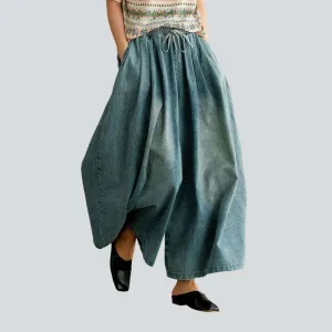 Stylish women's culottes denim pants