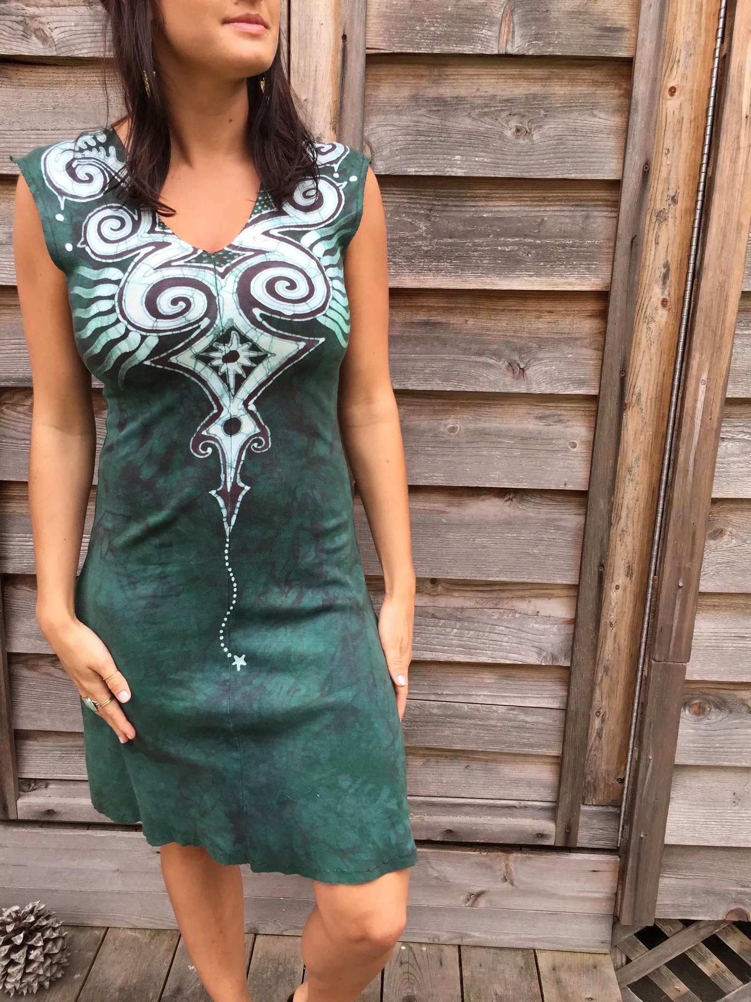 Teal Angel Organic Cotton Batik Dress