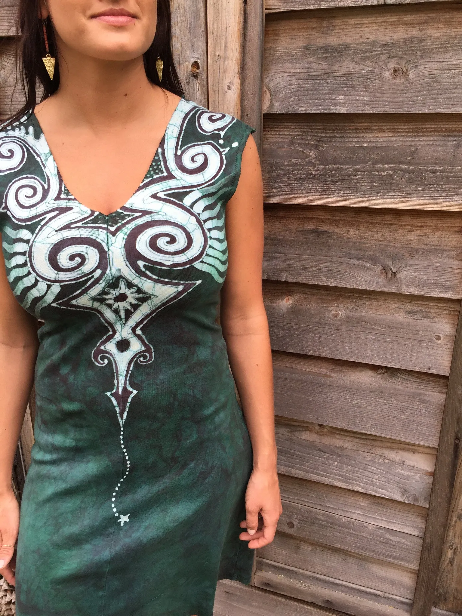 Teal Angel Organic Cotton Batik Dress