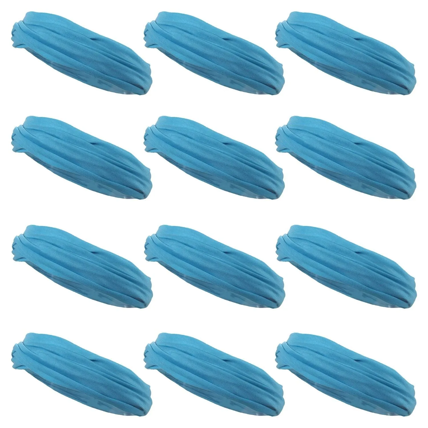 Teal Neck Gaiter Headbands - 12 Pack