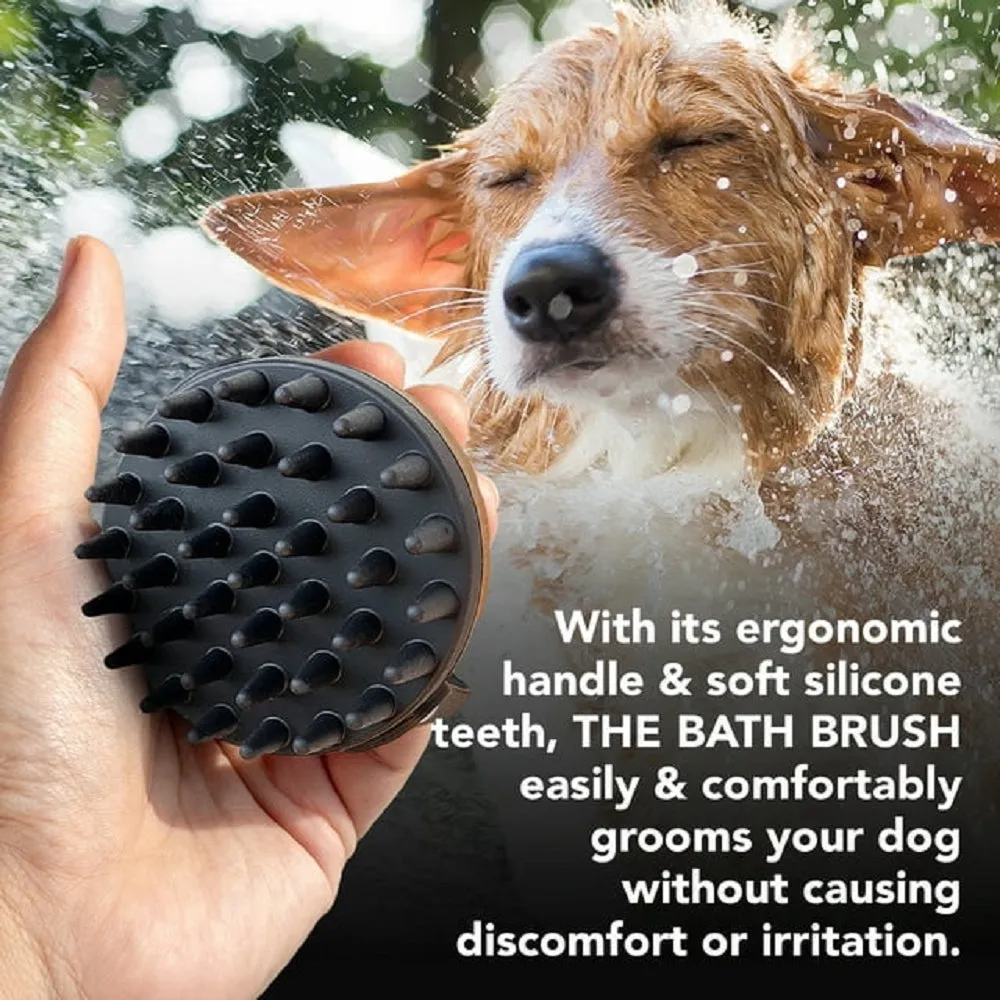 The Bath Brush With Silicone Teeth & Bamboo for Dogs