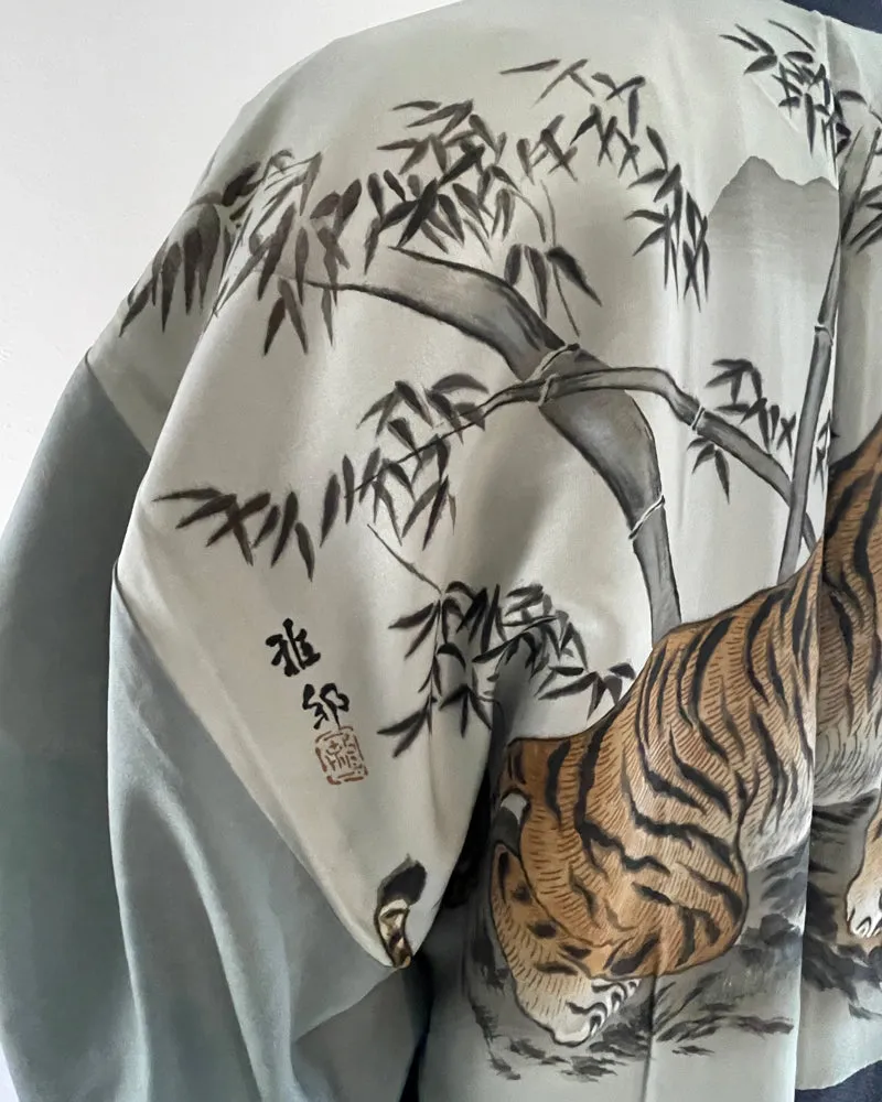 Tiger Oshima Tsumugi Haori Kimono Jacket