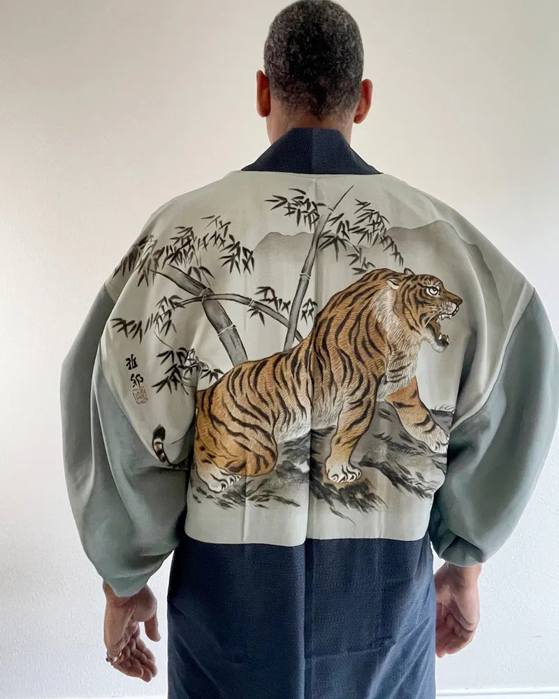 Tiger Oshima Tsumugi Haori Kimono Jacket