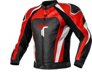 Turbo Red & Black Motorcycle Leather Jacket