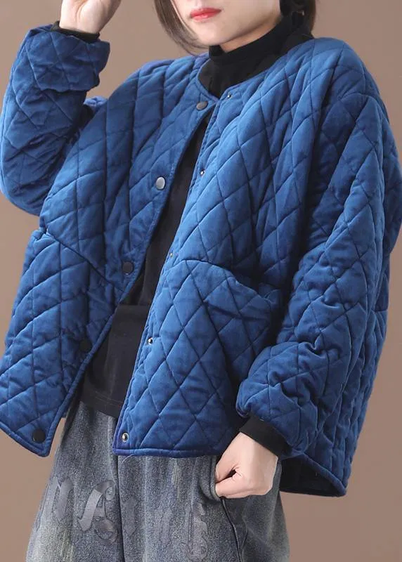 women blue women parka plus size Jackets & Coats o neck thick winter outwear