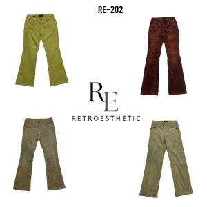 Y2K Flared Unique Corduroy Pants (RE-202)